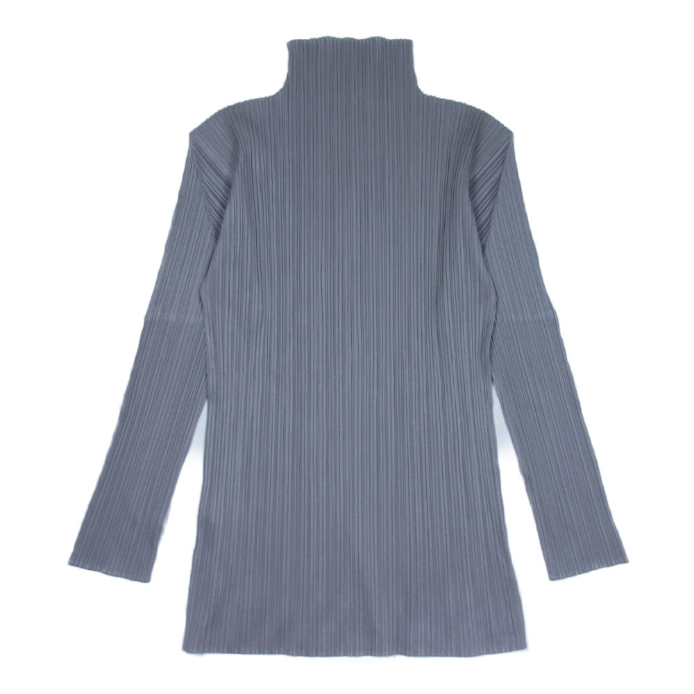PLEATS PLEASE プリーツプリーズ イッセイミヤケ PP04-JK604 プリーツ加工 ボトルネック ロング カットソー 長袖 グレー系 4【中古】
