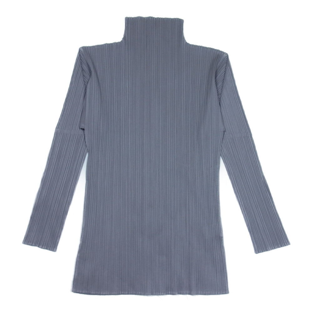 PLEATS PLEASE プリーツプリーズ イッセイミヤケ PP04-JK604 プリーツ加工 ボトルネック ロング カットソー 長袖 グレー系 4【中古】
