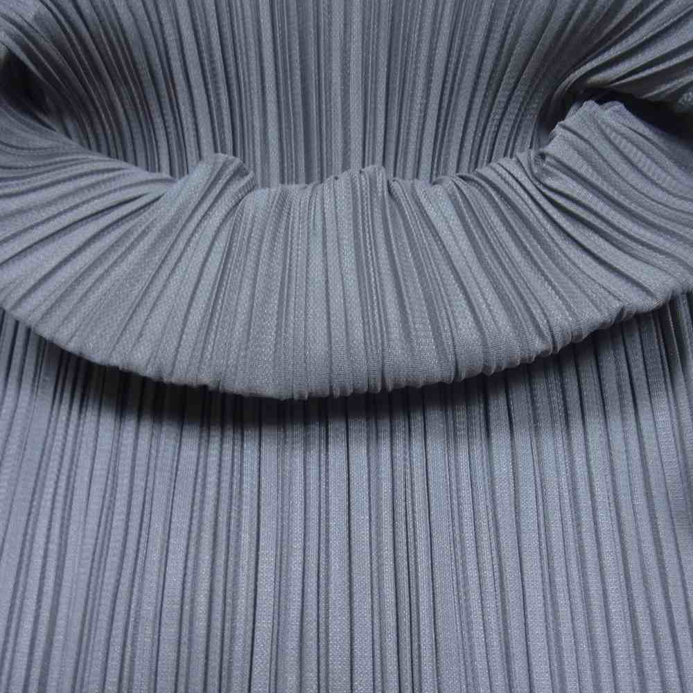 PLEATS PLEASE プリーツプリーズ イッセイミヤケ PP04-JK604 プリーツ加工 ボトルネック ロング カットソー 長袖 グレー系 4【中古】