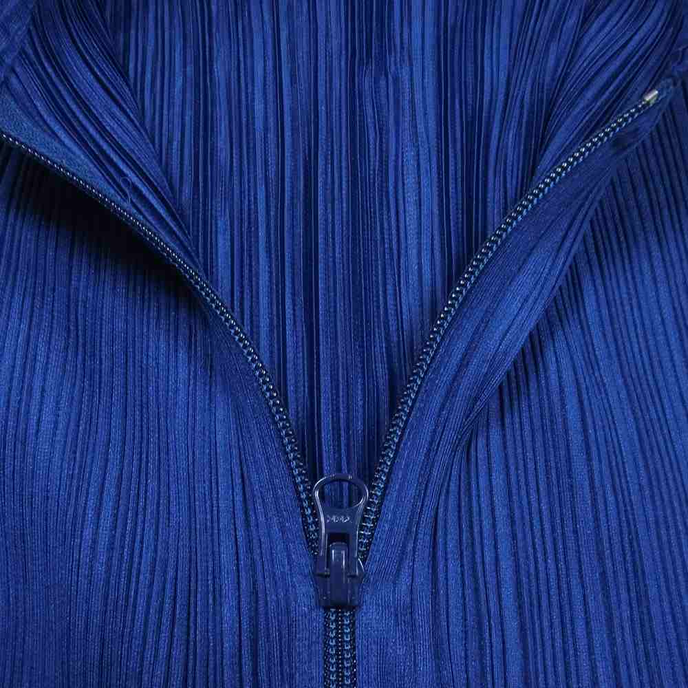 PLEATS PLEASE プリーツプリーズ イッセイミヤケ PP83-JE385 プリーツ加工 ノースリーブ ジップ カットソー ブルー系 3【中古】