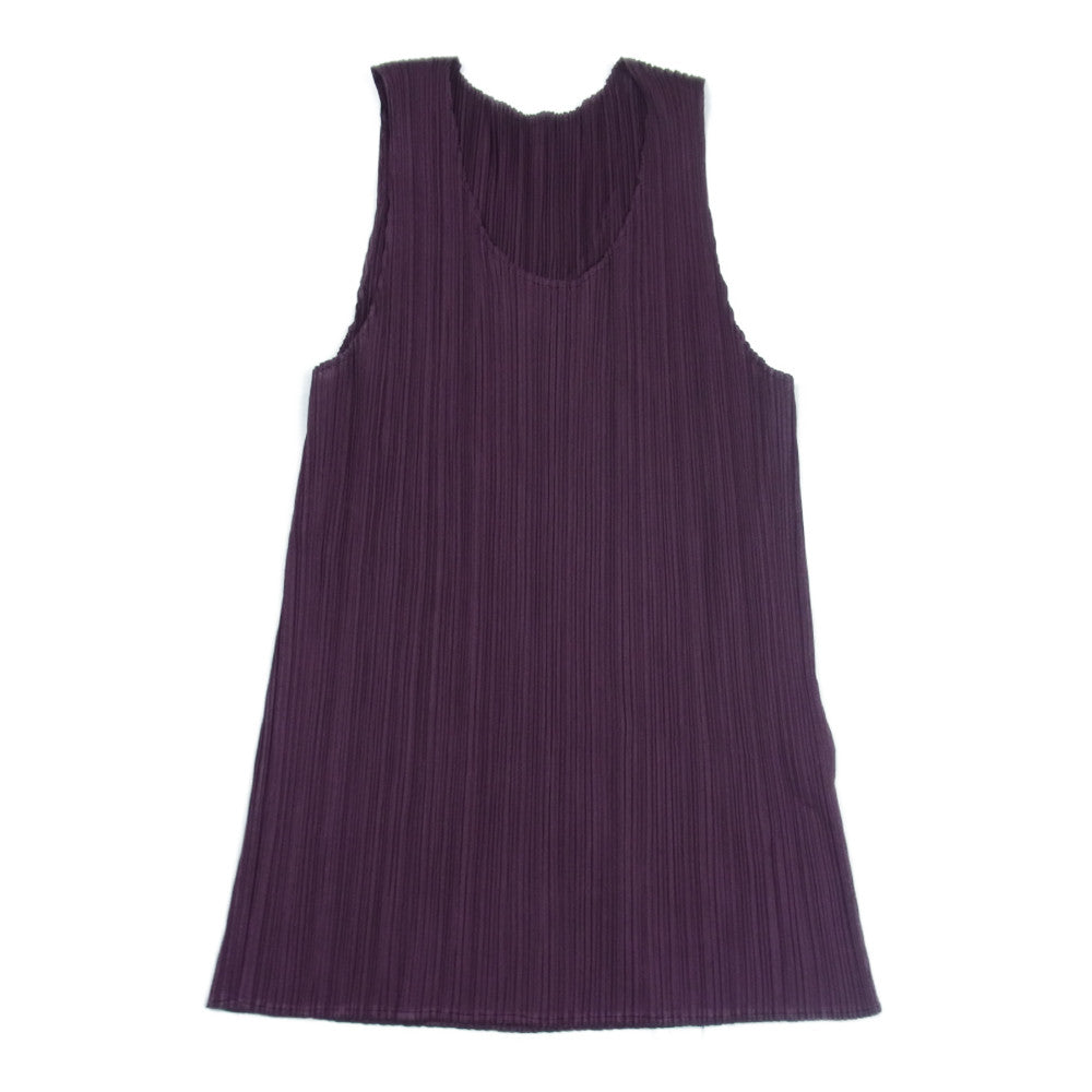 PLEATS PLEASE プリーツプリーズ イッセイミヤケ PP43-JK600 プリーツ加工 ノースリーブ カットソー 茶紫系 3【中古】