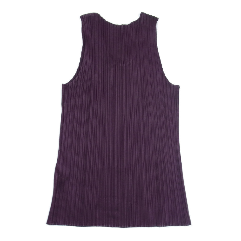 PLEATS PLEASE プリーツプリーズ イッセイミヤケ PP43-JK600 プリーツ加工 ノースリーブ カットソー 茶紫系 3【中古】