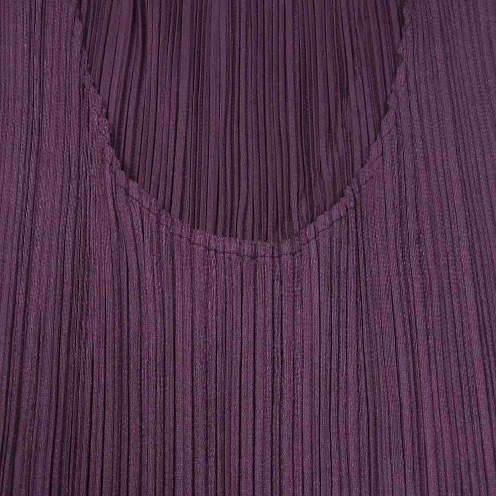 PLEATS PLEASE プリーツプリーズ イッセイミヤケ PP43-JK600 プリーツ加工 ノースリーブ カットソー 茶紫系 3【中古】