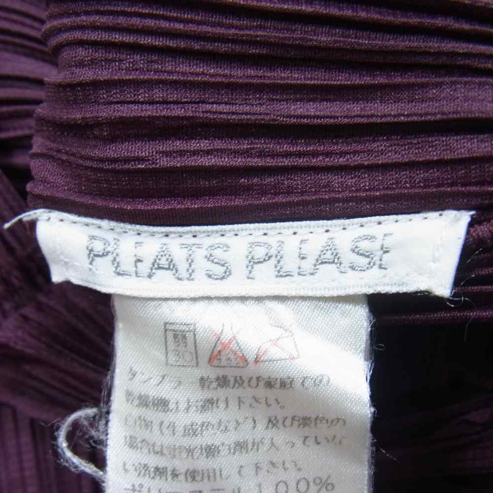 PLEATS PLEASE プリーツプリーズ イッセイミヤケ PP43-JK600 プリーツ加工 ノースリーブ カットソー 茶紫系 3【中古】