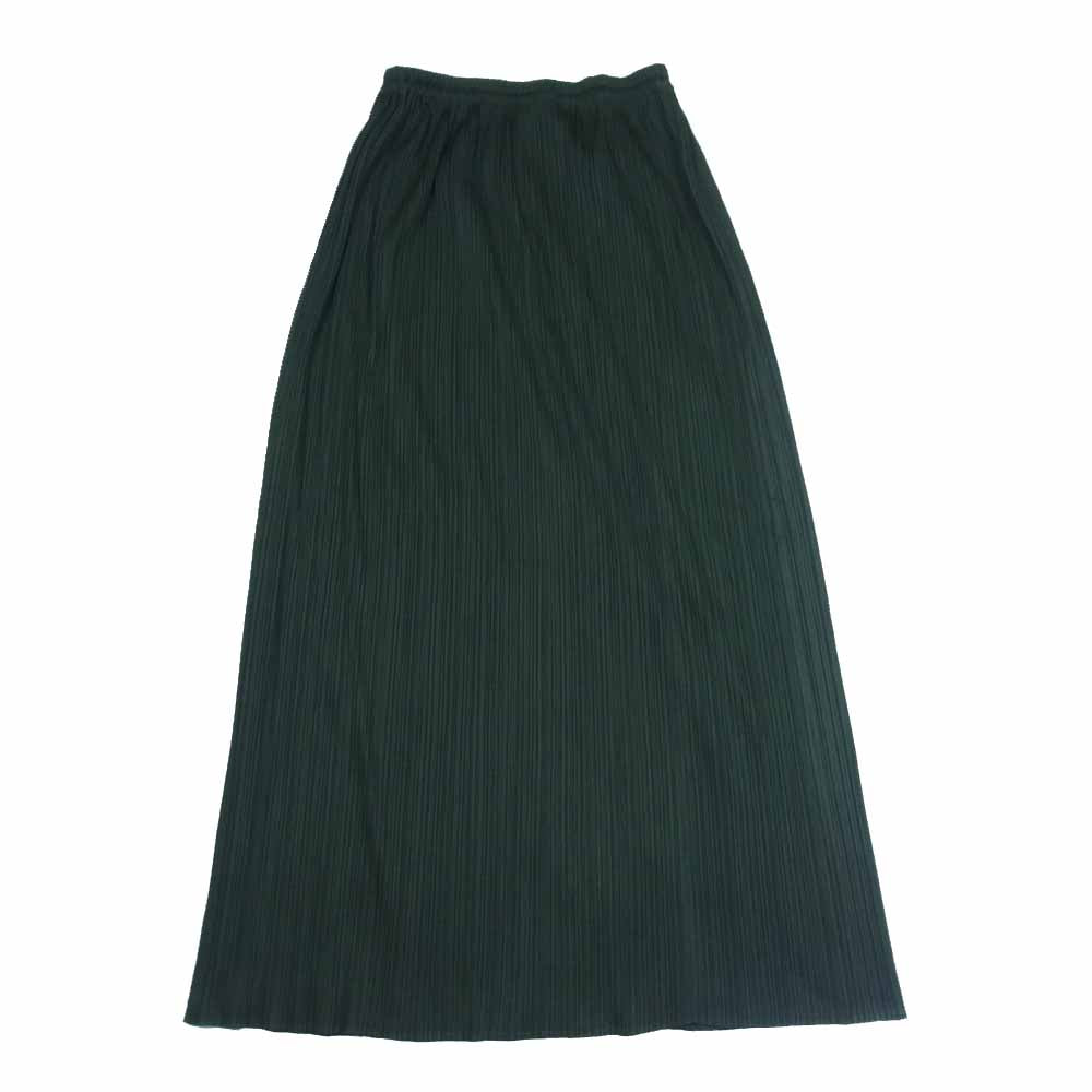 プリーツプリーズ イッセイミヤケ スカート ロング ロゴ 4 XL グレー 緑70cmスカート丈