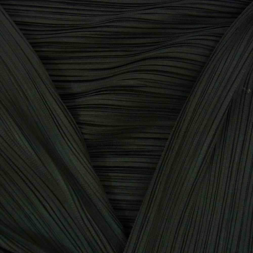 PLEATS PLEASE プリーツプリーズ イッセイミヤケ PP91-JD052 プリーツ加工 変形 横プリーツ ボレロ カーディガン  ブラック系 3【美品】【中古】