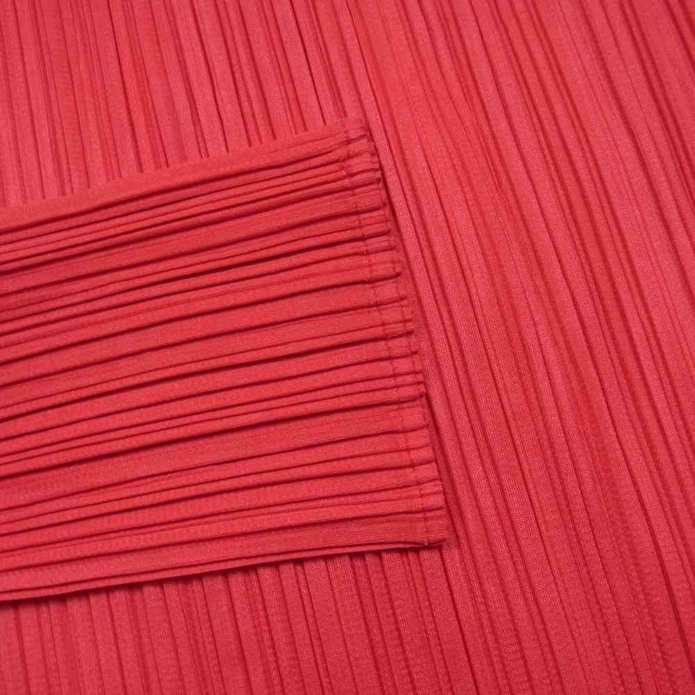 PLEATS PLEASE プリーツプリーズ イッセイミヤケ PP04-JK604 プリーツ加工 ボトルネック カットソー 長袖 レッド系 4【中古】