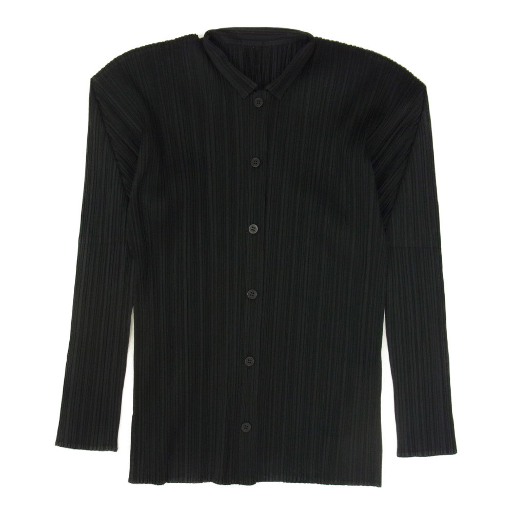 PLEATS PLEASE プリーツプリーズ イッセイミヤケ PP81-JD592 プリーツ加工 ブラウス 長袖 ブラック系 4【中古】