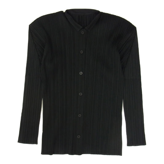 PLEATS PLEASE プリーツプリーズ イッセイミヤケ PP81-JD592 プリーツ加工 ブラウス 長袖 ブラック系 4【中古】