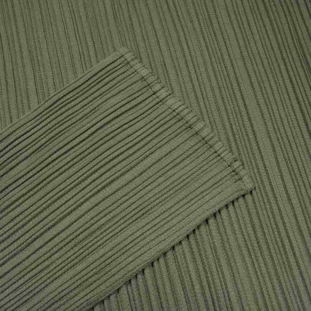 PLEATS PLEASE プリーツプリーズ イッセイミヤケ PP53-JK404 プリーツ加工 ボトルネック カットソー 長袖 カーキ系 4【中古】