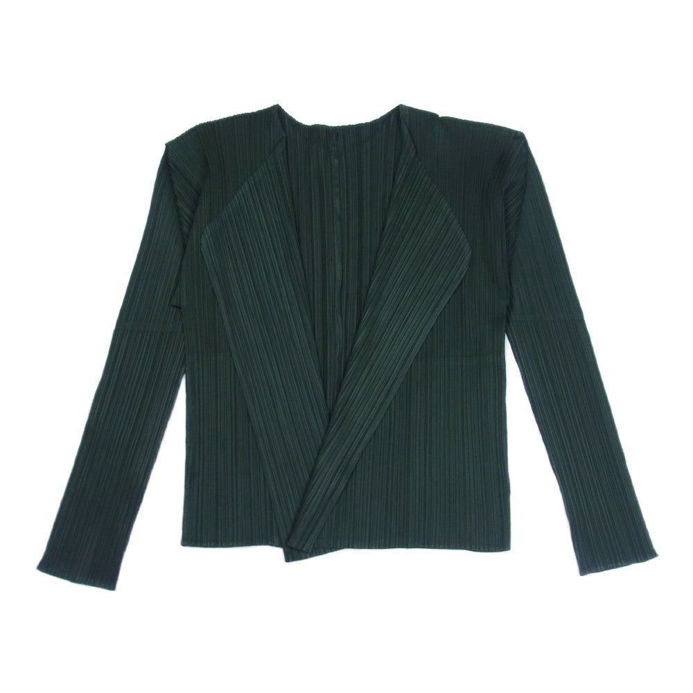 PLEATS PLEASE プリーツプリーズ イッセイミヤケ PP43-JD623 プリーツ加工 カーディガン グリーン系 3【中古】