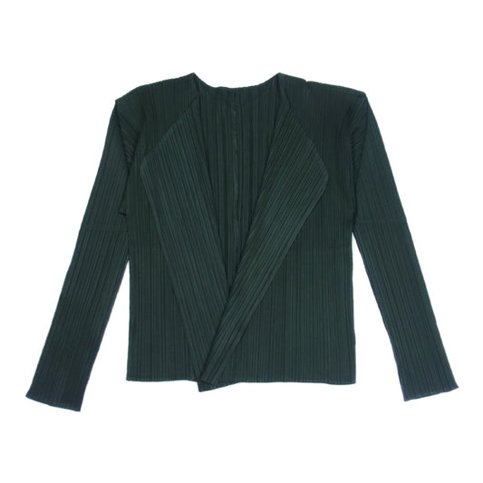 PLEATS PLEASE プリーツプリーズ イッセイミヤケ PP43-JD623 プリーツ加工 カーディガン グリーン系 3【中古】