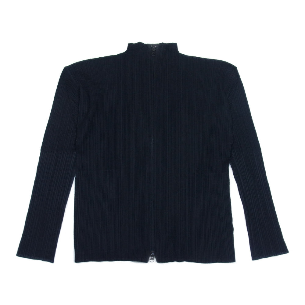 PLEATS PLEASE プリーツプリーズ イッセイミヤケ PP04-JD351 プリーツ加工 ジップ ジャケット ブラック系 4【中古】