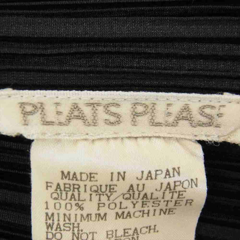 PLEATS PLEASE プリーツプリーズ イッセイミヤケ PP91-JK054 プリーツ加工 バイカラー シャツ ブラウス ブラック系 3【中古】