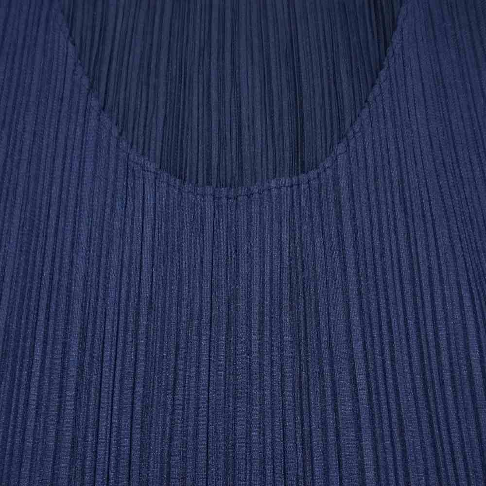 PLEATS PLEASE プリーツプリーズ イッセイミヤケ PP04-JH616 プリーツ加工 ノースリーブ サイドスリット ロング ワンピース ダークネイビー系 3【中古】