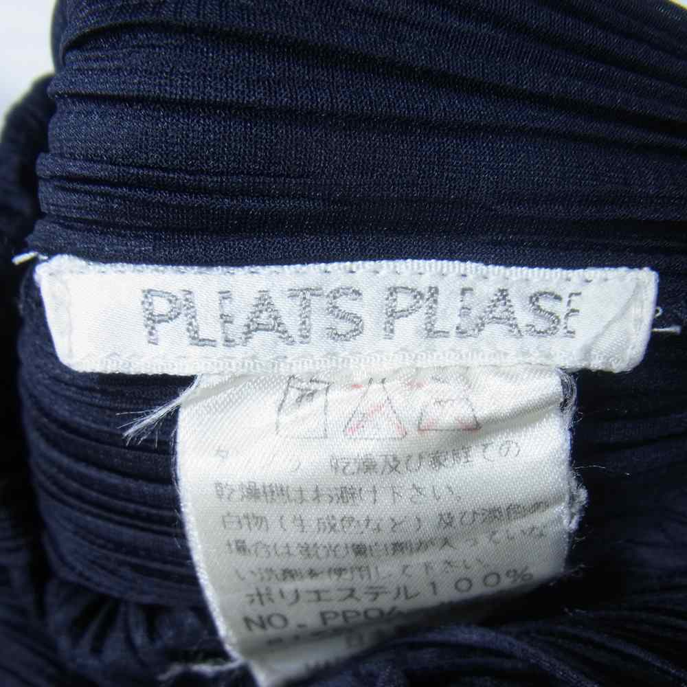 PLEATS PLEASE プリーツプリーズ イッセイミヤケ PP04-JH616 プリーツ加工 ノースリーブ サイドスリット ロング ワンピース ダークネイビー系 3【中古】