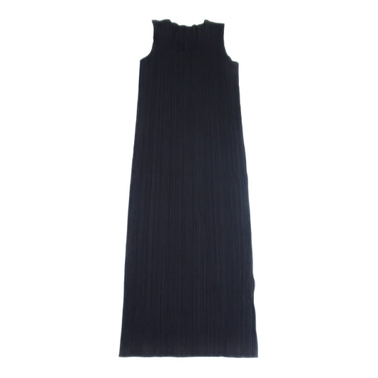 PLEATS PLEASE プリーツプリーズ イッセイミヤケ PP53-JH216 プリーツ加工 ノースリーブ スリット ワンピース ダークブラウン系 3【中古】
