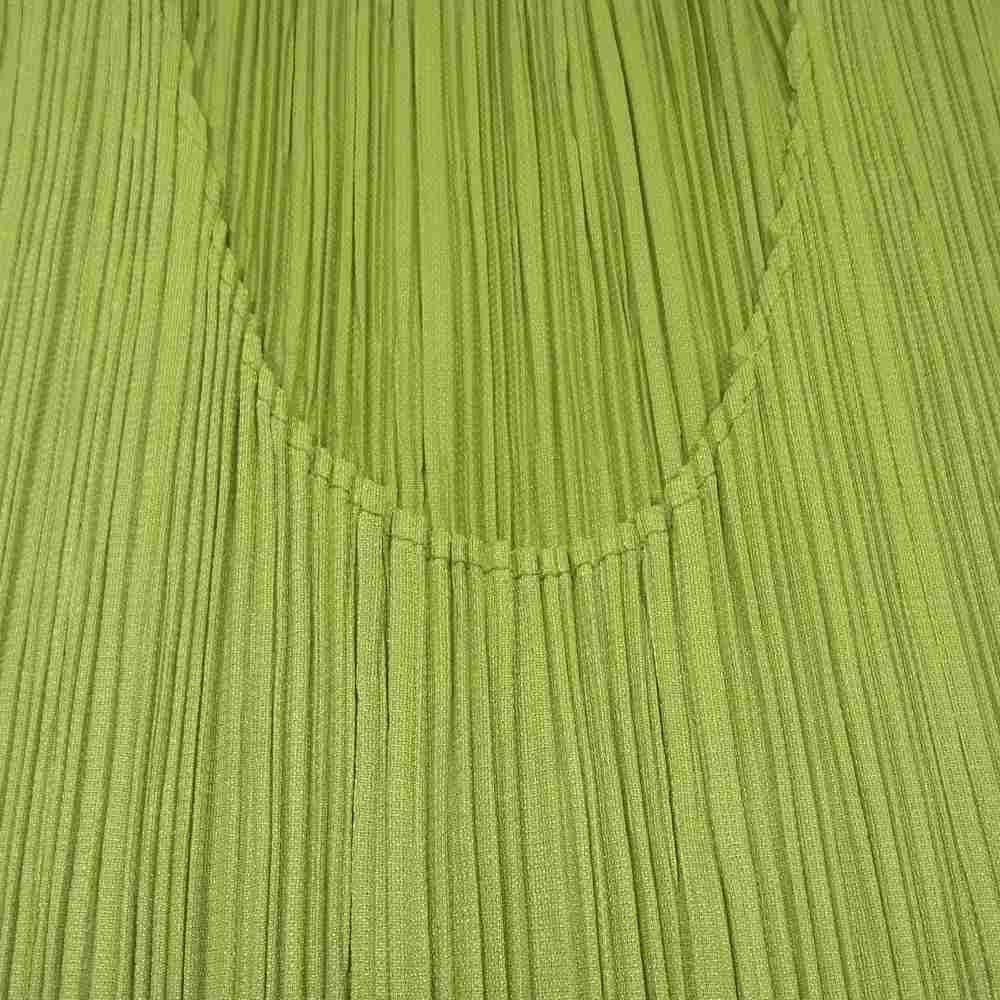 PLEATS PLEASE プリーツプリーズ イッセイミヤケ PP61-JH316 プリーツ加工 ノースリーブ サイドスリット ロング ワンピース ライトグリーン系 3【美品】【中古】