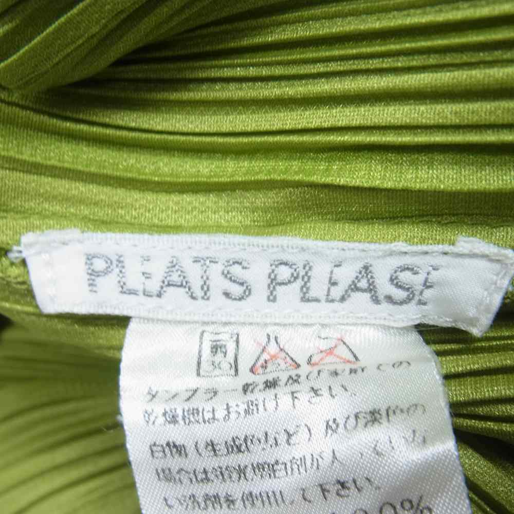 PLEATS PLEASE プリーツプリーズ イッセイミヤケ PP61-JH316 プリーツ加工 ノースリーブ サイドスリット ロング ワンピース ライトグリーン系 3【美品】【中古】