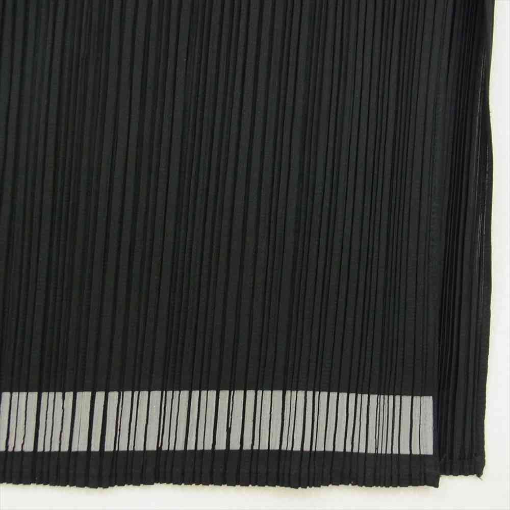 PLEATS PLEASE プリーツプリーズ イッセイミヤケ PP04-JG370 プリーツ加工 1996 ナンバリング 裾ライン プリント ノースリーブ ロング ワンピース ブラック系 3【美品】【中古】