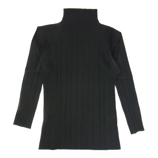 PLEATS PLEASE プリーツプリーズ イッセイミヤケ PP04-JK604 プリーツ加工 ボトルネック 長袖カットソー ブラック系 3【中古】