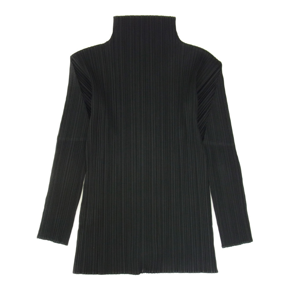 PLEATS PLEASE プリーツプリーズ イッセイミヤケ PP04-JK604 プリーツ加工 ボトルネック 長袖カットソー ブラック系 3【中古】