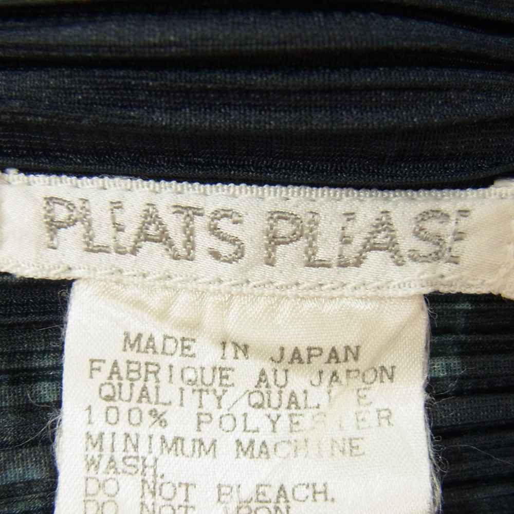PLEATS PLEASE プリーツプリーズ イッセイミヤケ PP74-JK504 プリーツ加工 大理石調 ボトルネック 長袖カットソー ブラック系 3【中古】