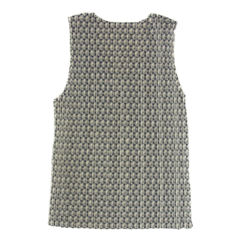 PLEATS PLEASE プリーツプリーズ イッセイミヤケ PP73-JK728 プリーツ加工 ドット柄 ノースリーブ カットソー グレー系 3【美品】【中古】