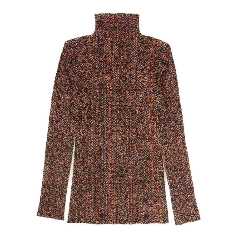 PLEATS PLEASE プリーツプリーズ イッセイミヤケ PP74-JK704 プリーツ加工 総柄 ハイネック カットソー マルチカラー系 3【美品】【中古】