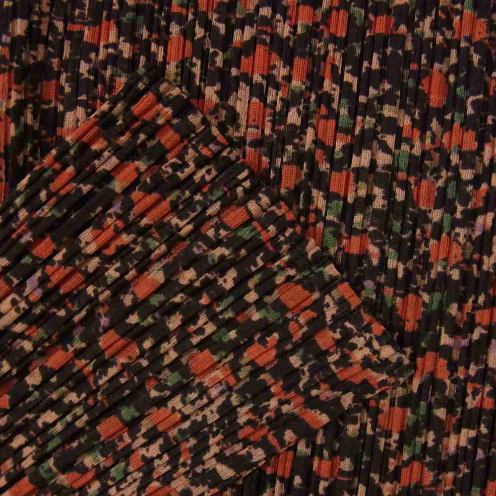 PLEATS PLEASE プリーツプリーズ イッセイミヤケ PP74-JK704 プリーツ加工 総柄 ハイネック カットソー マルチカラー系 3【美品】【中古】