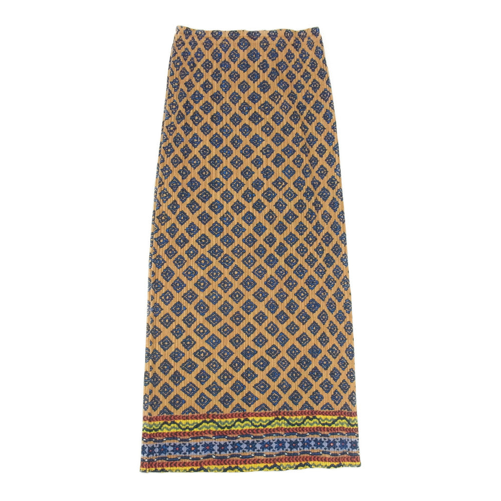 PLEATS PLEASE プリーツプリーズ イッセイミヤケ PP86-JK913 プリーツ加工 エスニック柄 ロングスカート マルチカラー系 3【美品】【中古】