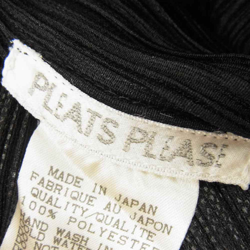 PLEATS PLEASE プリーツプリーズ イッセイミヤケ PP79JH464 プリーツ加工 ボリュームネック 長袖 マキシ丈 ワンピース ブラック系 4【美品】【中古】