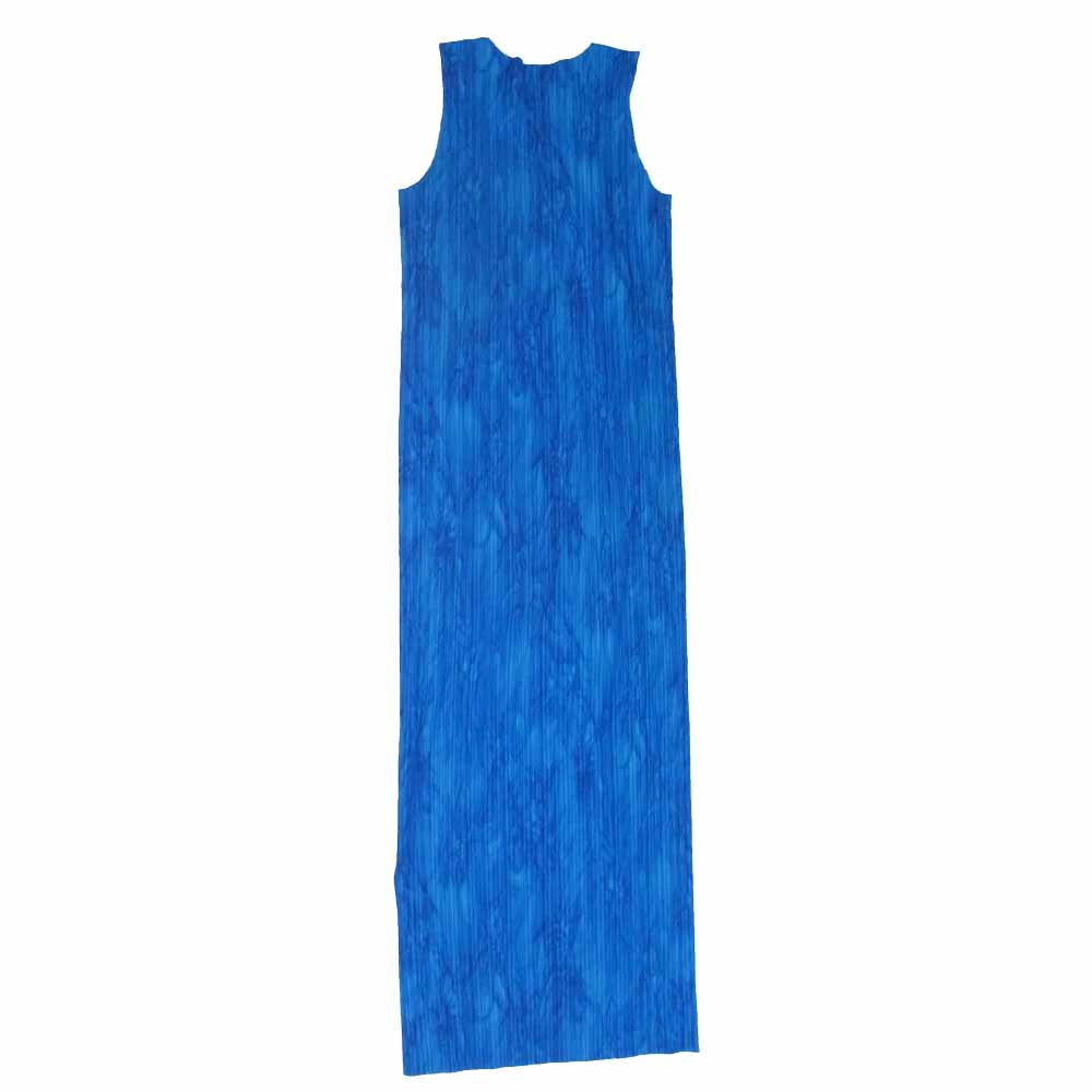 PLEATS PLEASE プリーツプリーズ イッセイミヤケ PP63-JH116 プリーツ加工 タイダイ染め サイドスリット ノースリーブ ワンピース ドレス ブルー系 3【中古】