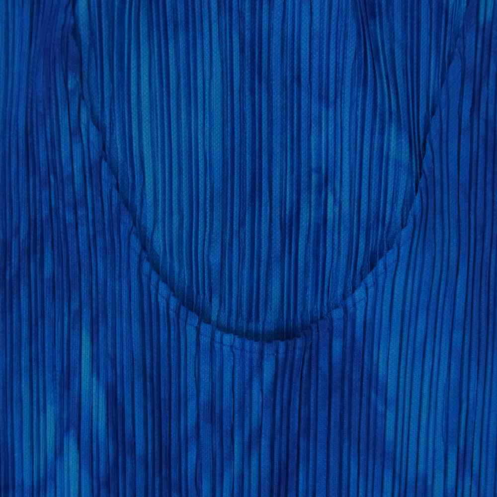 PLEATS PLEASE プリーツプリーズ イッセイミヤケ PP63-JH116 プリーツ加工 タイダイ染め サイドスリット ノースリーブ ワンピース ドレス ブルー系 3【中古】