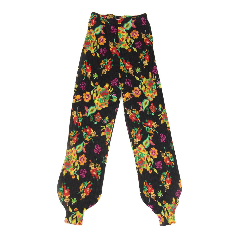 PLEATS PLEASE プリーツプリーズ イッセイミヤケ PP81-JF511 プリーツ加工 チャイナ 中国 総柄 バルーン パンツ ブラック系 3【美品】【中古】