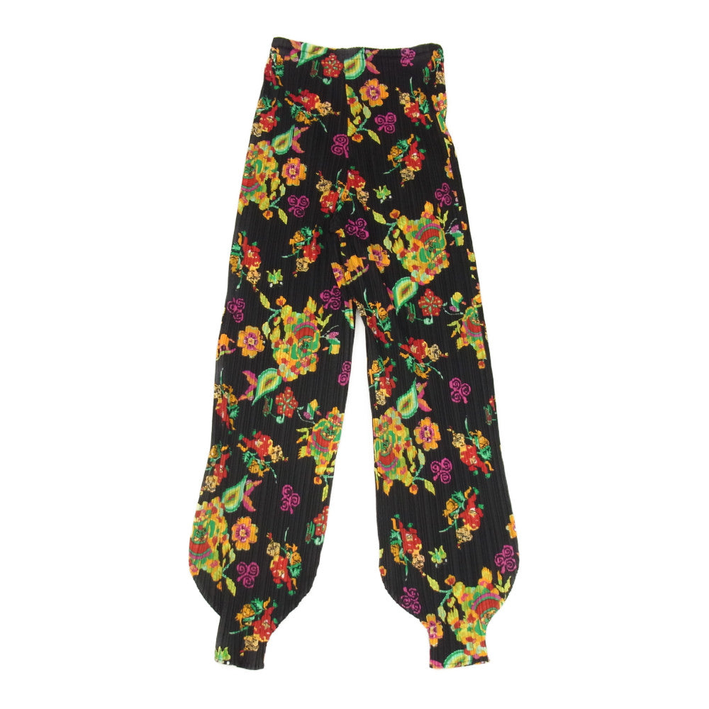 PLEATS PLEASE プリーツプリーズ イッセイミヤケ PP81-JF511 プリーツ加工 チャイナ 中国 総柄 バルーン パンツ ブラック系 3【美品】【中古】