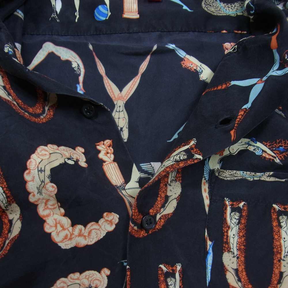 Supreme シュプリーム 18SS Alphabet Silk Shirt アルファベット シルク 総柄 ブラック系 M【中古】