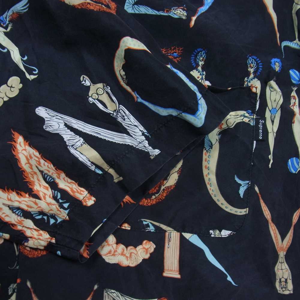 Supreme シュプリーム 18SS Alphabet Silk Shirt アルファベット シルク 総柄 ブラック系 M【中古】