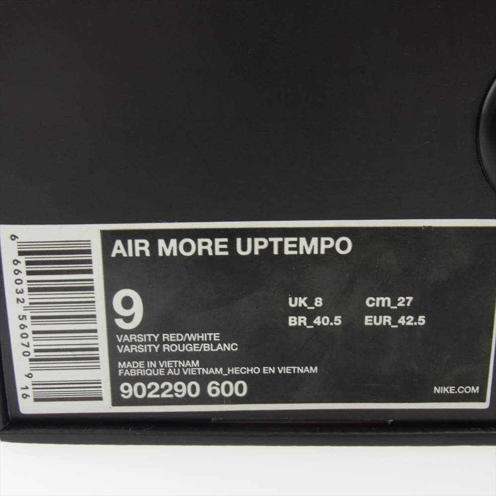 Supreme シュプリーム 902290-600 NIKE AIR MORE UPTEMPO ナイキ エア モア アップテンポ モアテン シュプテン レッド系 ホワイト系 27【中古】