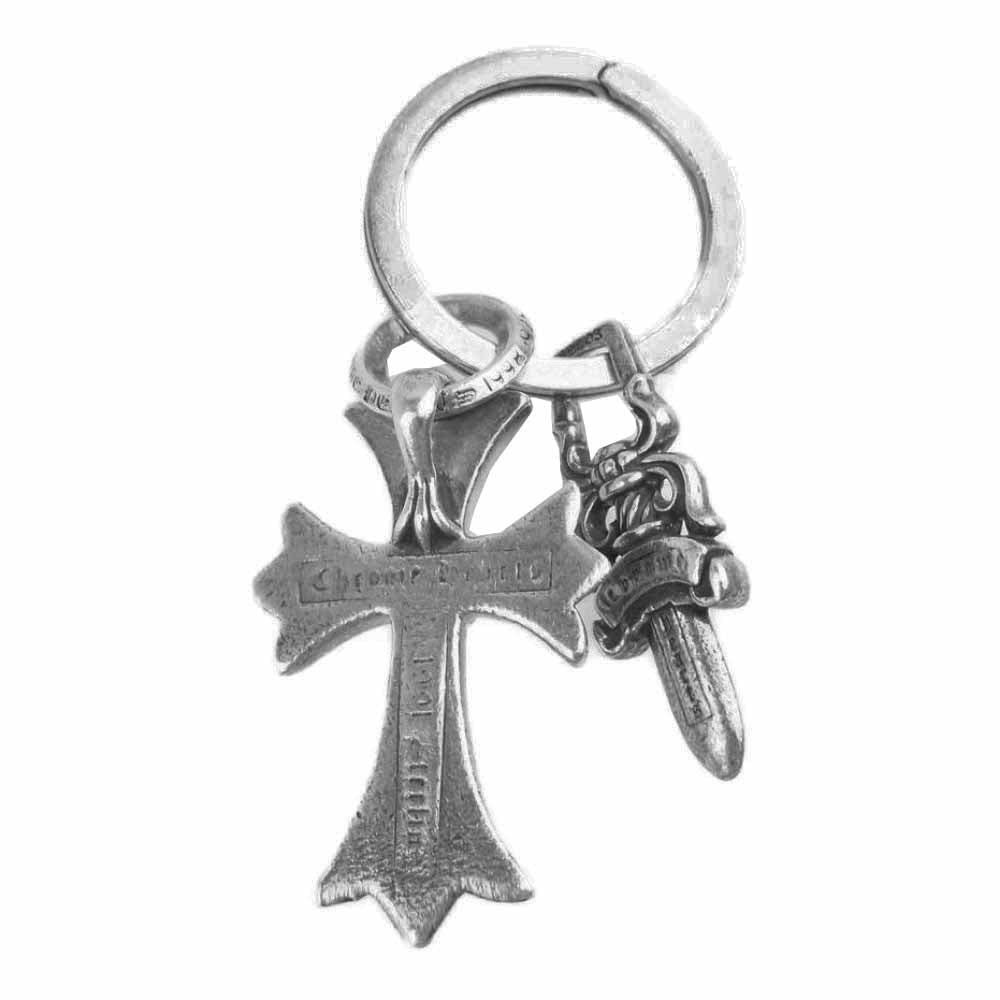 CHROME HEARTS クロムハーツ（原本無） CH CRS SML&No5 DGGR スモール クロス ダガー キーリング シルバー系【中古】