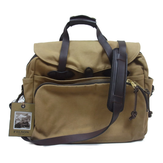 FILSON フィルソン Padded Computer Bag レザーハンドル キャンバス パデット コンピューター バッグ ライトブラウン系【中古】