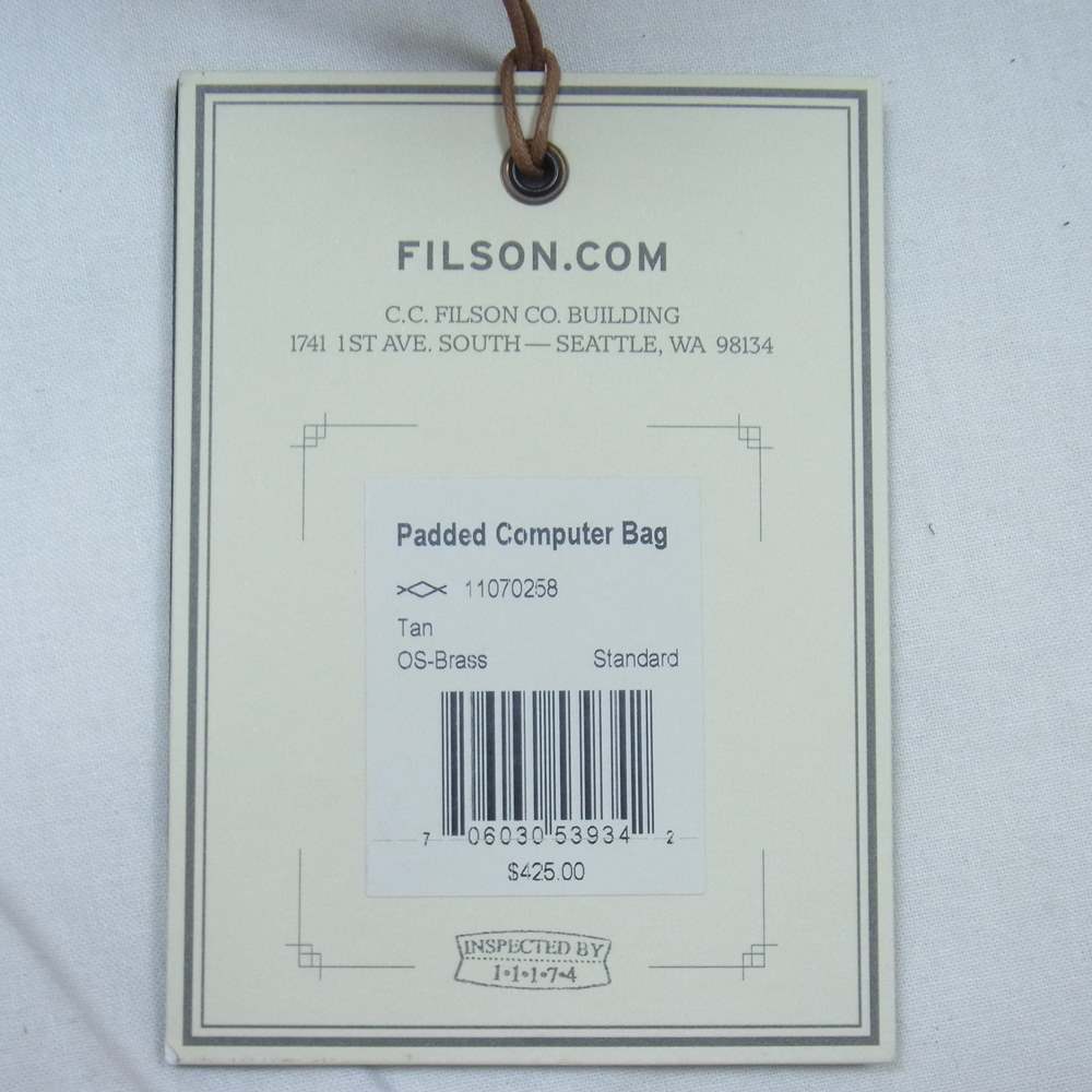 FILSON フィルソン Padded Computer Bag レザーハンドル キャンバス パデット コンピューター バッグ ライトブラウン系【中古】
