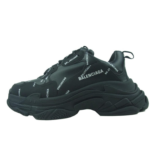 BALENCIAGA バレンシアガ 536737 Allover Logo TRIPLE S トリプルエス 総柄 ロゴ スニーカー ブラック系 26.5cm【中古】