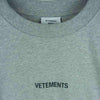 VETEMENTS ヴェトモン 21SS UE51TR540G ロゴ プリント オーバーサイズ 半袖 Tシャツ グレー系 S【新古品】【未使用】【中古】