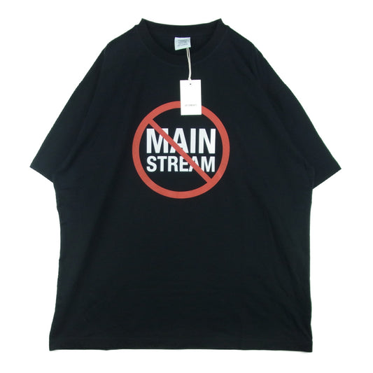 VETEMENTS ヴェトモン 21AW UA52TR190B No Main Stream Tee ノー メイン ストリーム プリント 半袖 Tシャツ ブラック系 M【新古品】【未使用】【中古】