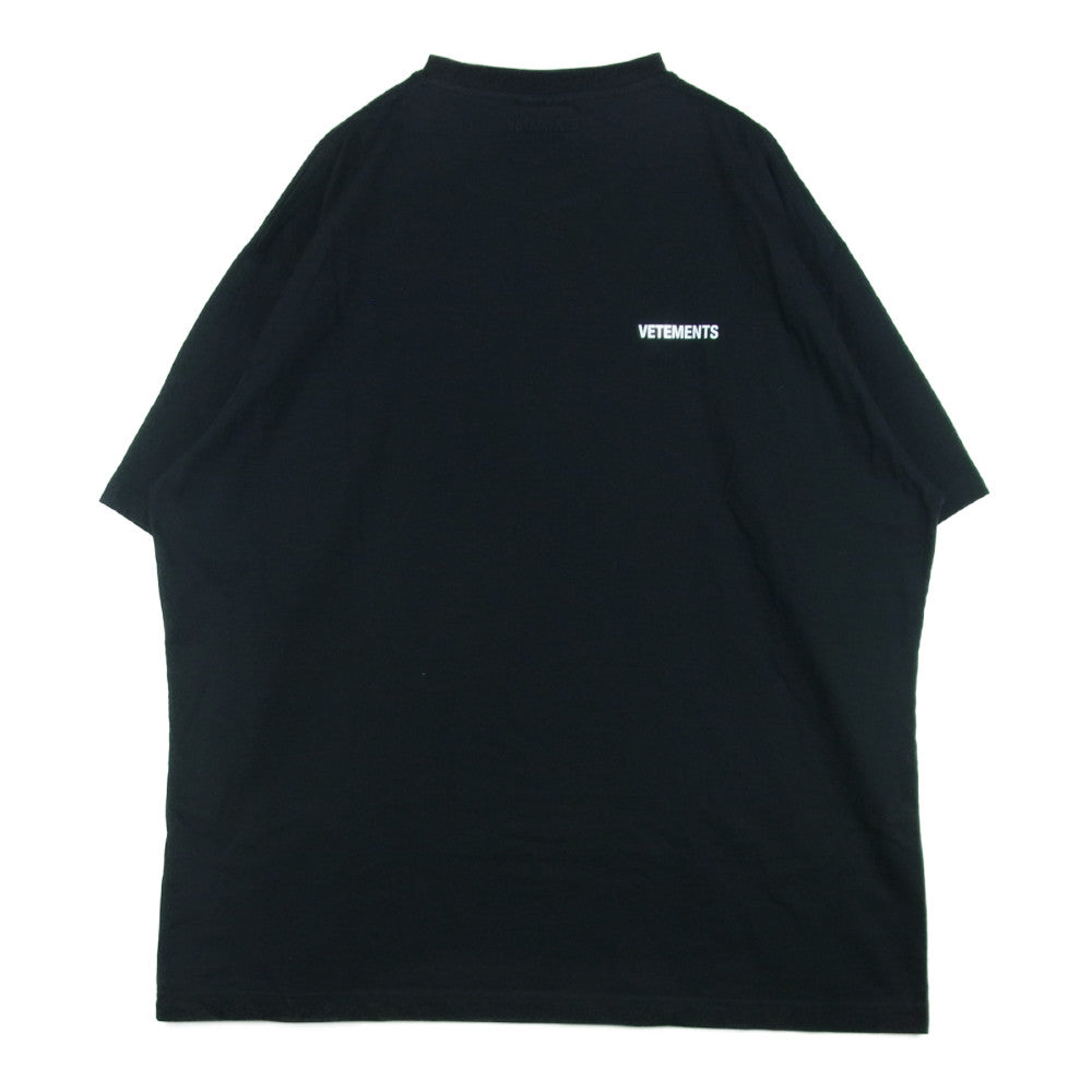 VETEMENTS ヴェトモン 21AW UA52TR190B No Main Stream Tee ノー メイン ストリーム プリント 半袖 Tシャツ ブラック系 M【新古品】【未使用】【中古】