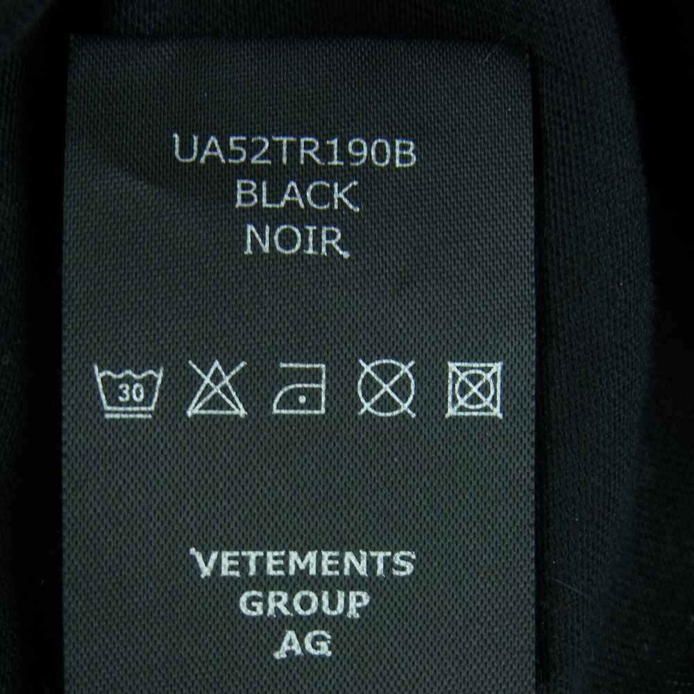 VETEMENTS ヴェトモン 21AW UA52TR190B No Main Stream Tee ノー メイン ストリーム プリント 半袖 Tシャツ ブラック系 M【新古品】【未使用】【中古】