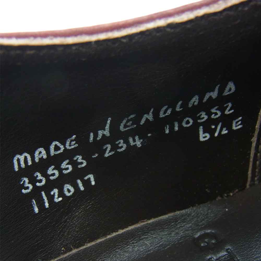 グレンソン 33553 MACCLESFIELD バーガンディ クォーターブローグ 内羽根 ストレートチップ レザー シューズ エンジ系 6.5E【新古品】【未使用】【中古】