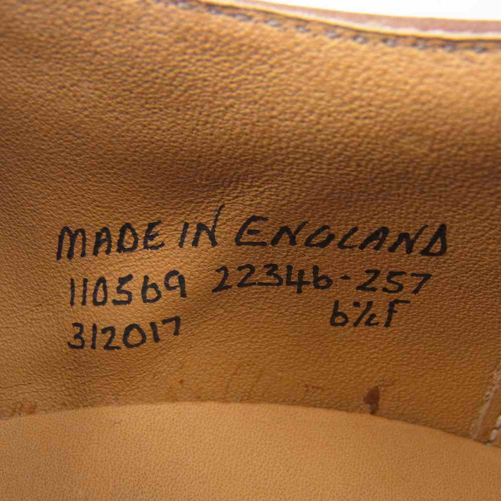 グレンソン 22346 LONDON ロンドン コニャック ストレートチップ レザー シューズ ブラウン系 6.5【新古品】【未使用】【中古】