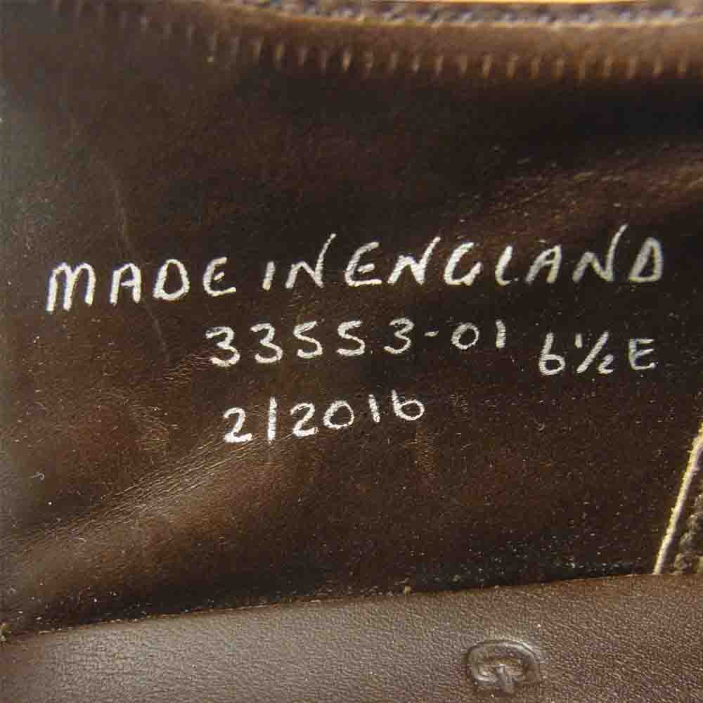 グレンソン 33553 MACCLESFIELD クォーターブローグ 内羽根 ストレートチップ レザー シューズ ブラック系 6.5E【新古品】【未使用】【中古】